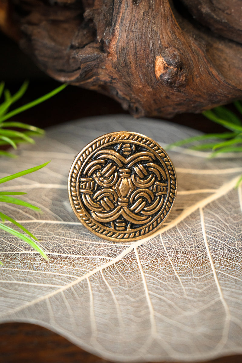 Anello vichingo Birka stile Borre, bronzo