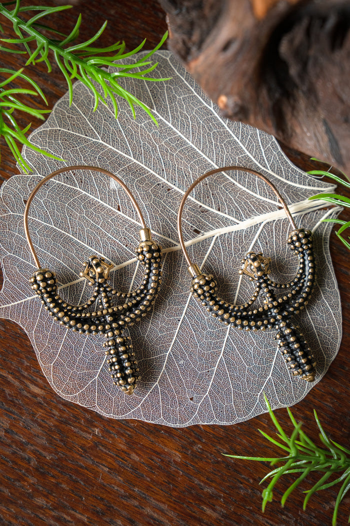 Slavic earrings Zawada Lancko?ska, bronze