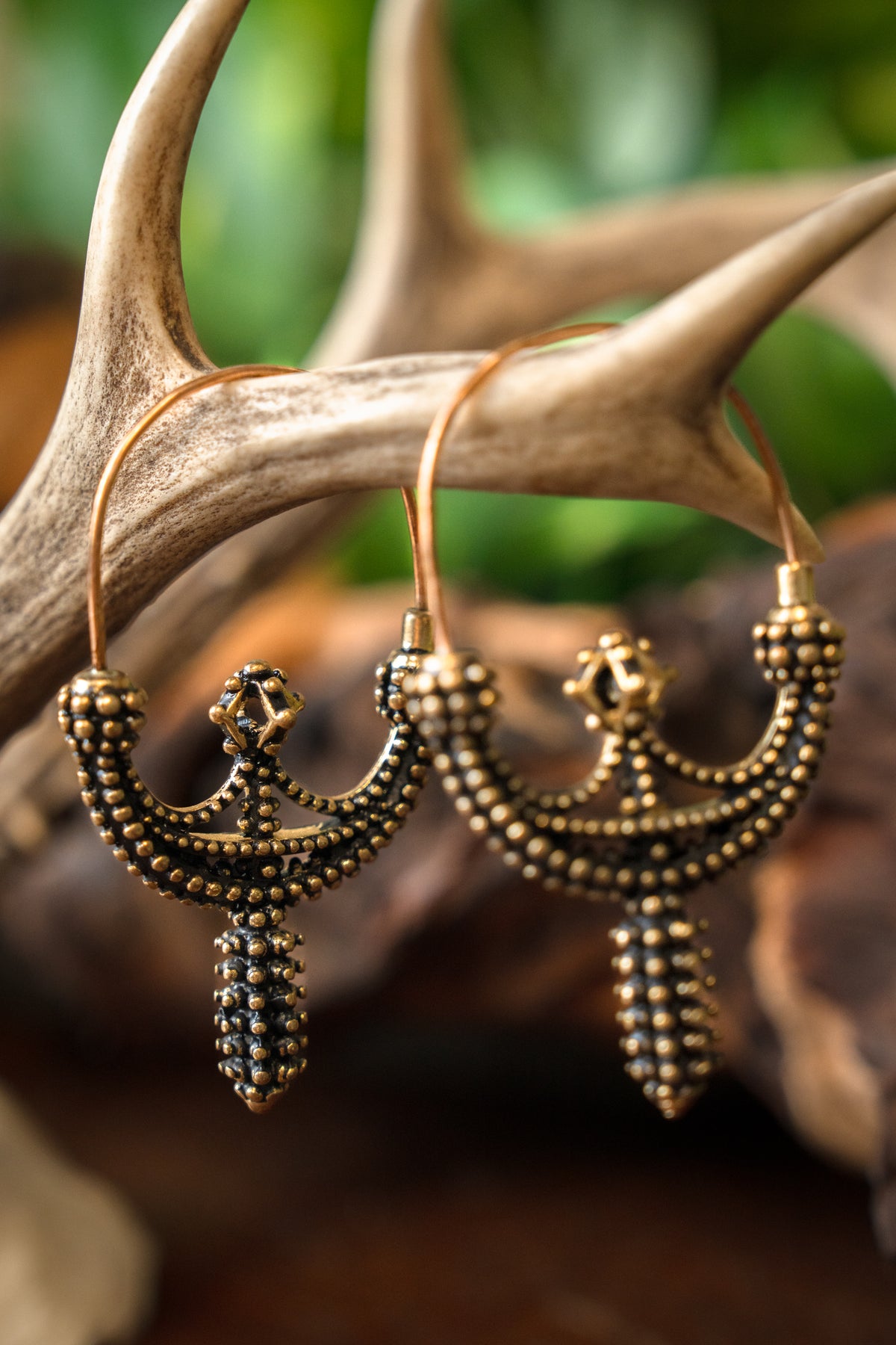 Slavic earrings Zawada Lancko?ska, bronze