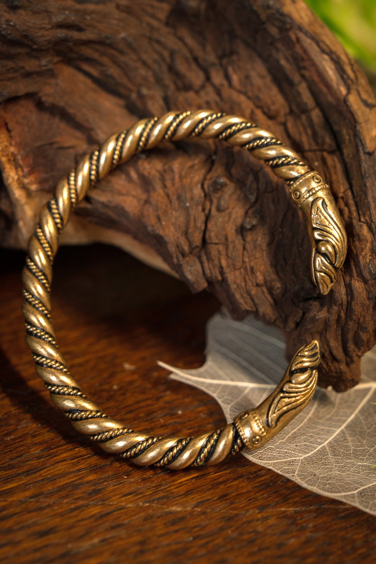 Viking raven bracelet, bronze