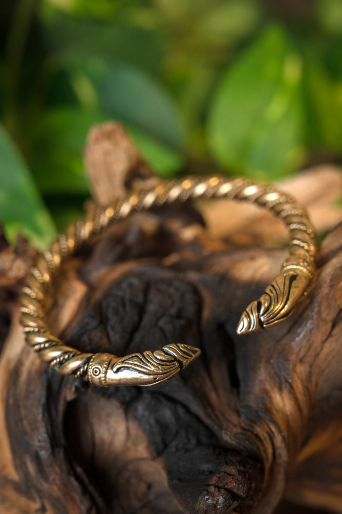 Viking raven bracelet, bronze