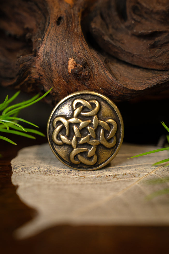 Celtic buttons Orkney, set of 5 pieces, brass
