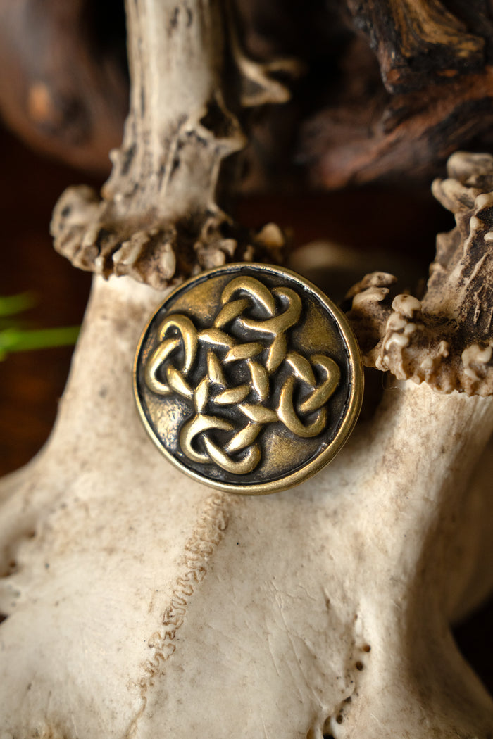 Celtic buttons Orkney, set of 5 pieces, brass