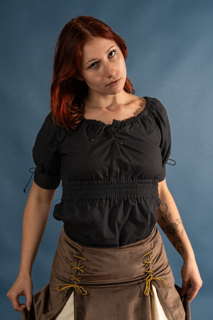 Baroque blouse Judyta, black
