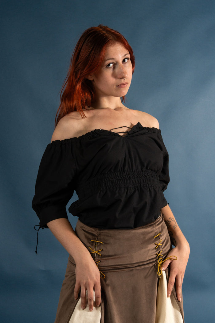 Baroque blouse Judyta, black