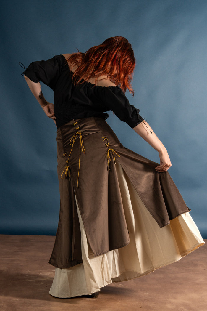 Deluxe double skirt Isabela, brown