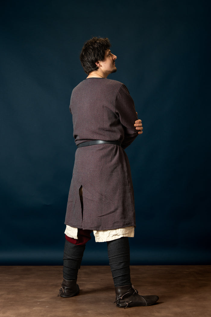 Woodland Norman tunic, cotton, burgundy gray