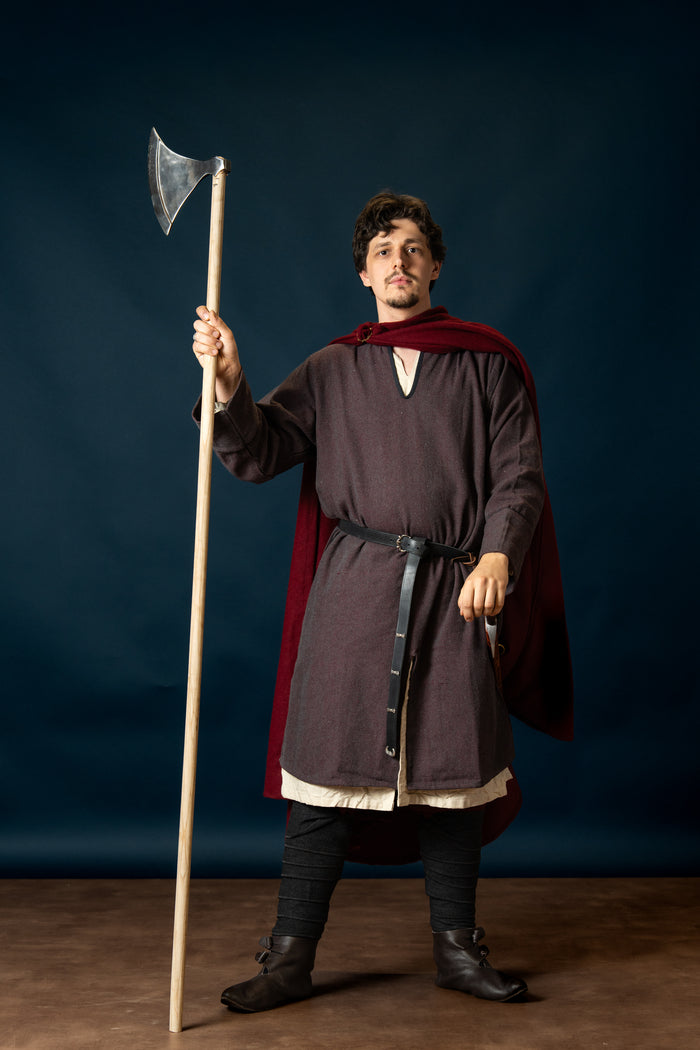 Woodland Norman tunic, cotton, burgundy gray
