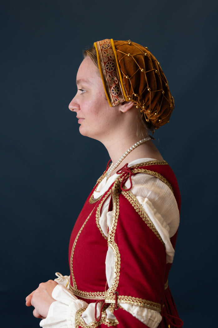 Hairnet (caul) Isabeau, velvet, red