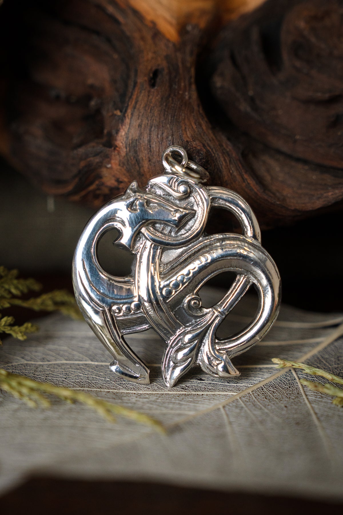 Midgard serpent, sterling silver
