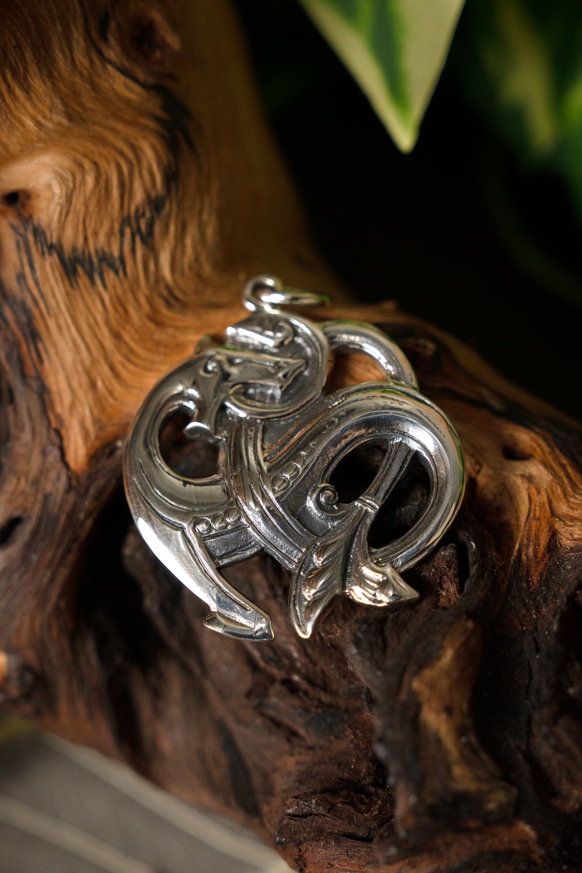 Midgard serpent, sterling silver