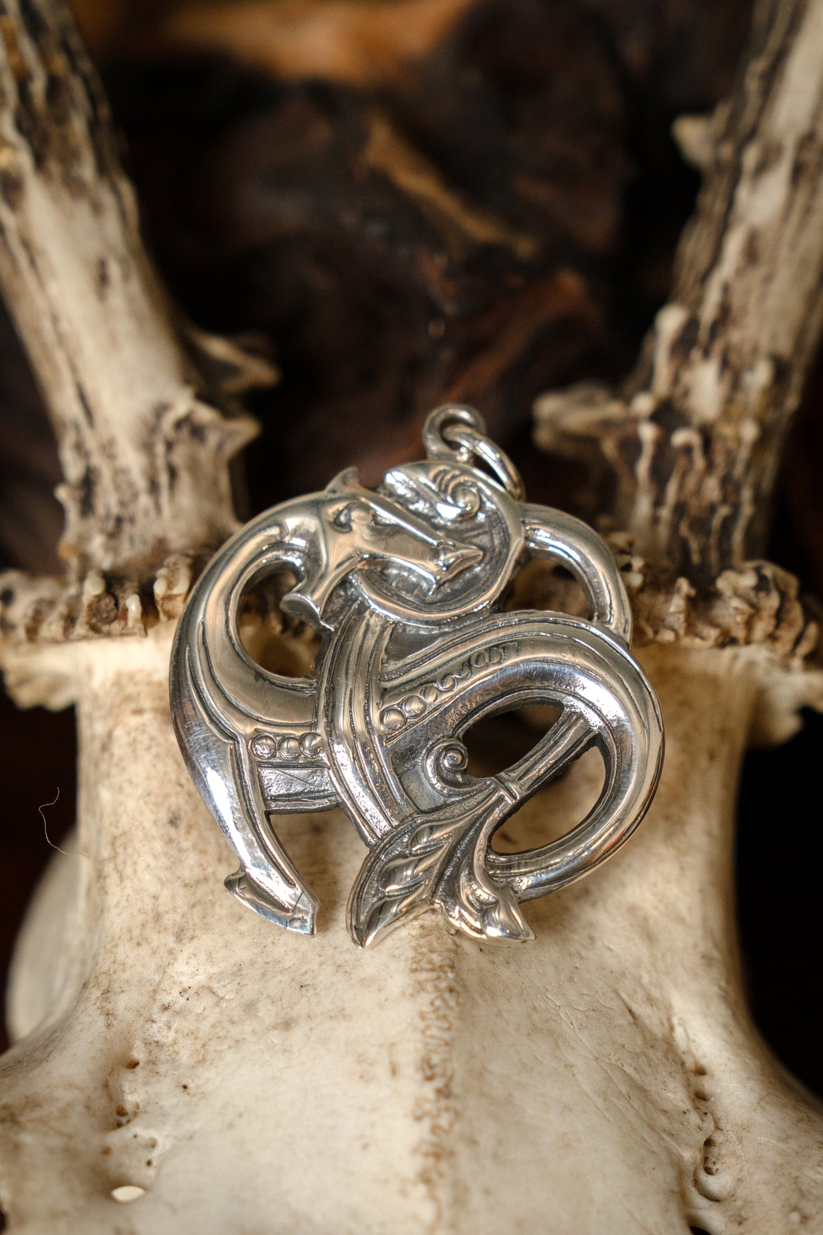 Midgard serpent, sterling silver