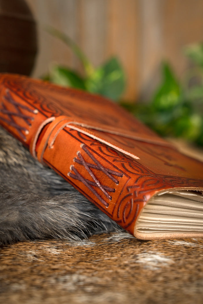 Leather book with dragon