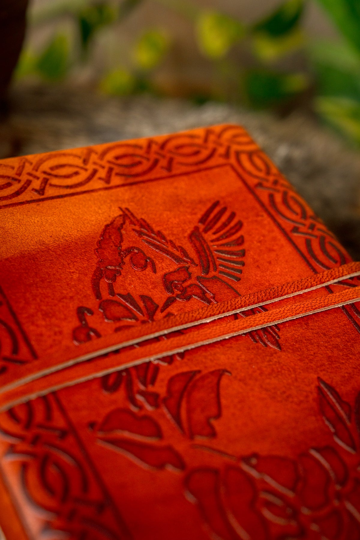Leather book with dragon