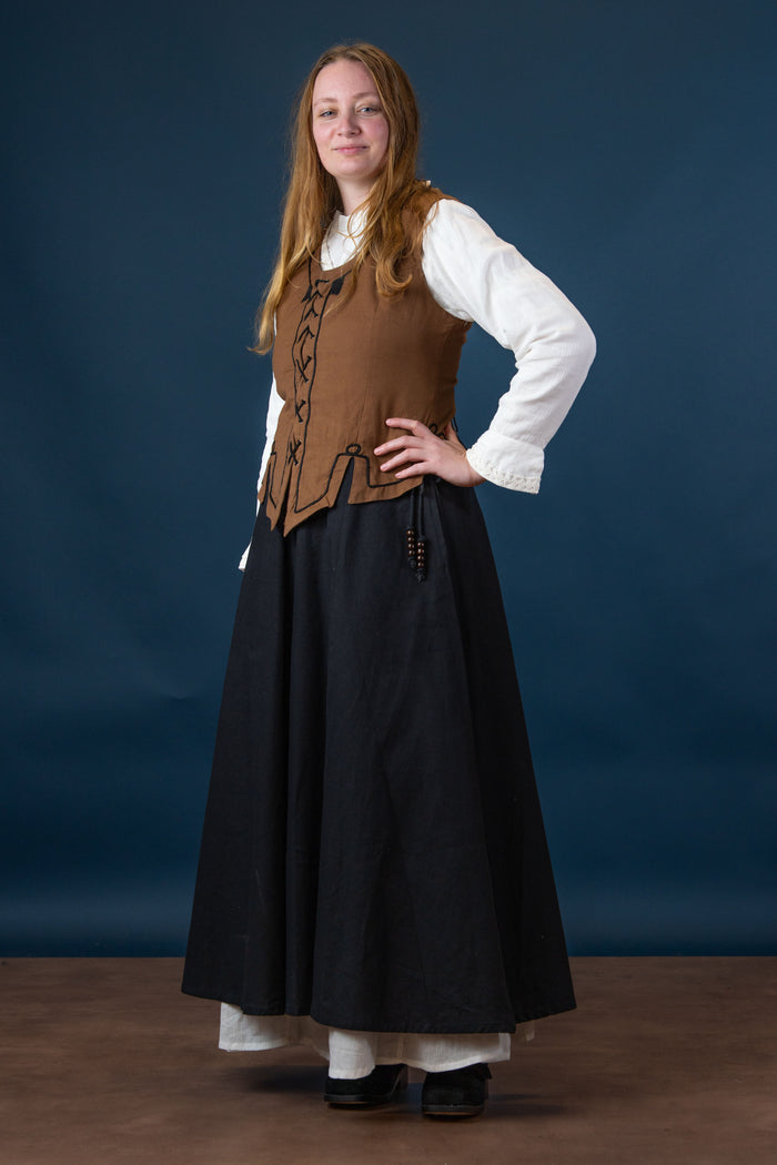 Renaissance skirt Melisende, black