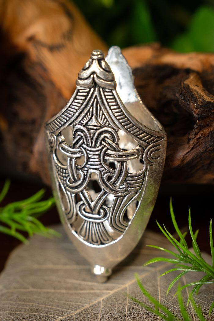 Scabbard end Valleberga, silvered