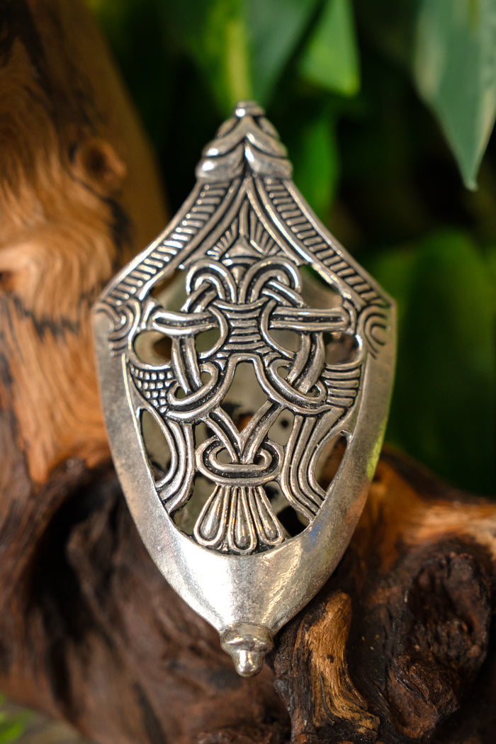 Scabbard end Valleberga, silvered