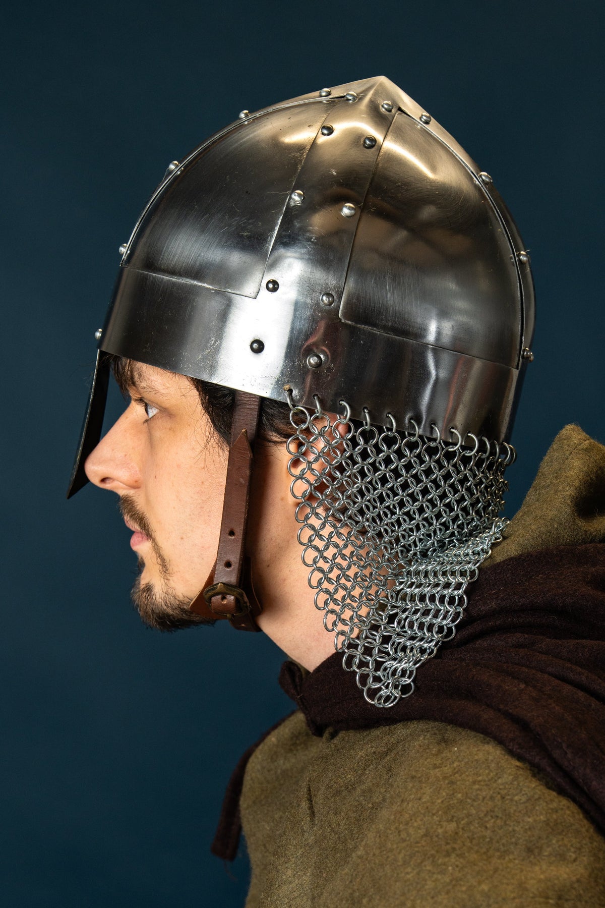 Viking spangenhelm with chainmail, 1-1.2 mm