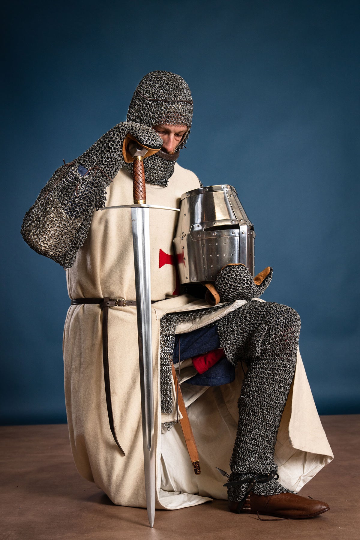 Historical templar surcoat, cream