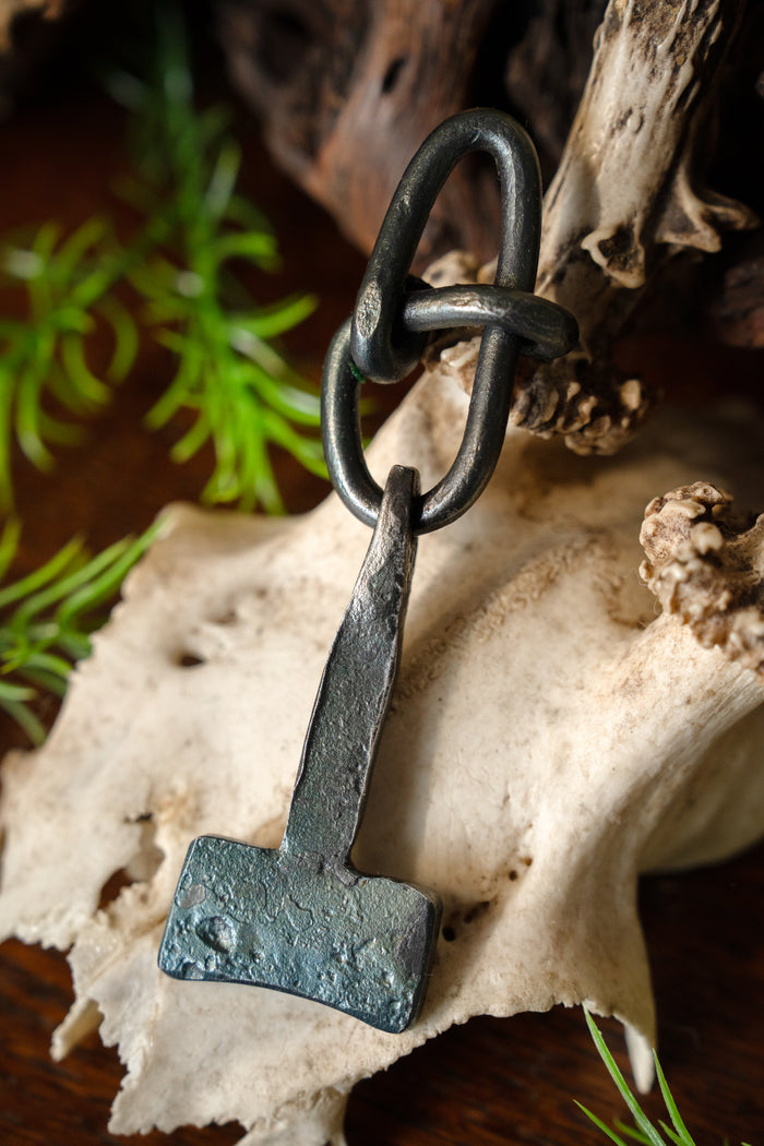 Classical Thor's Hammer, Iron & Leather