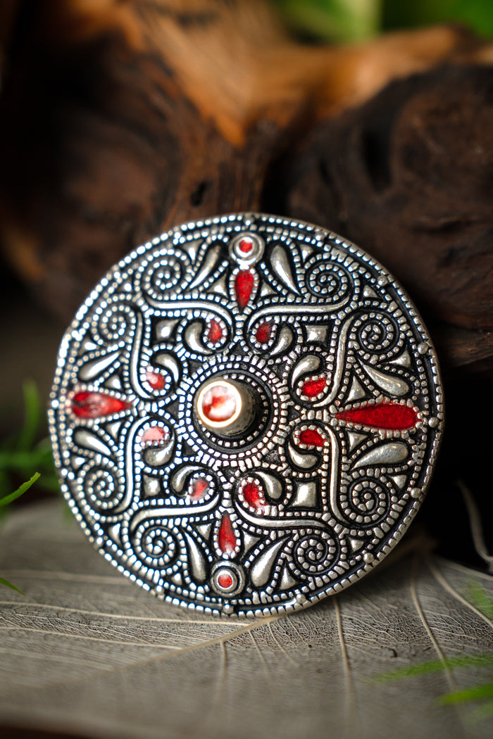 Celtic brooch Auvers sur oise, silvered