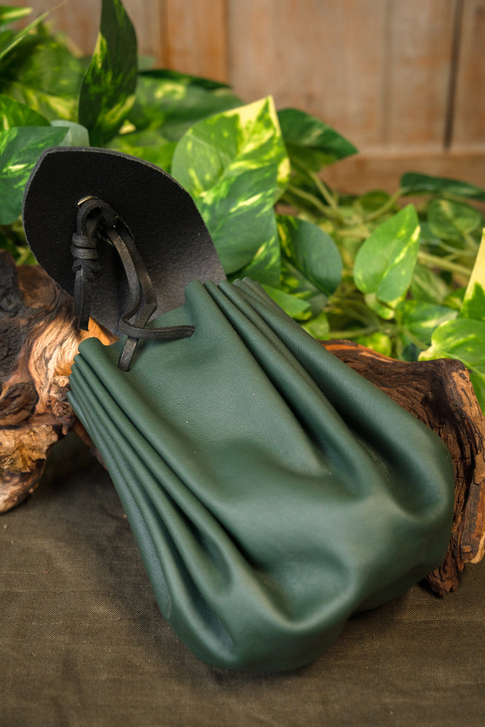 Medieval money pouch, large, green