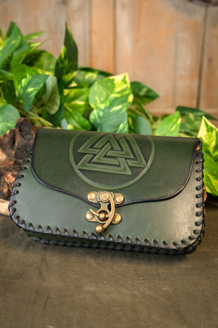 Viking bag with Valknut, green