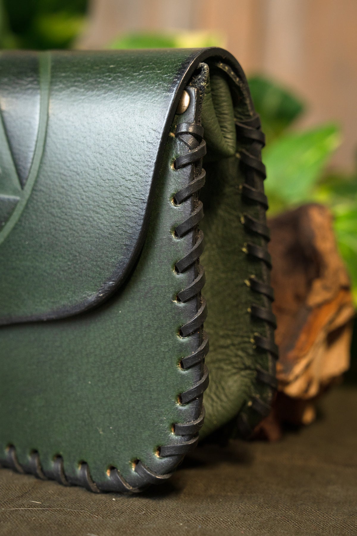 Viking bag with Valknut, green