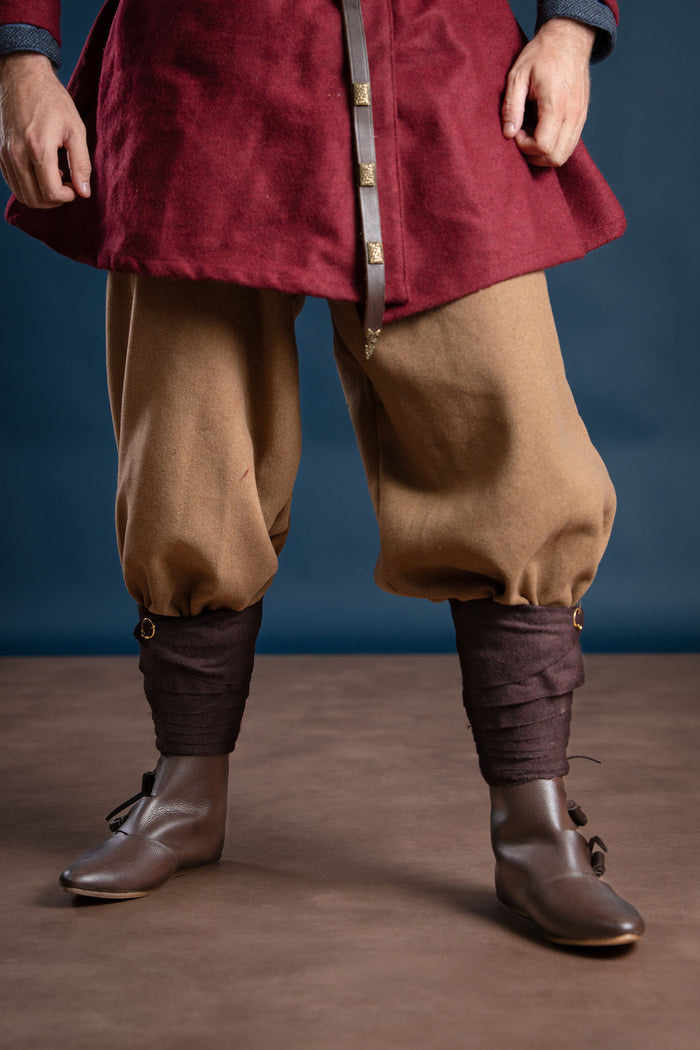 Leg wrappings Aki, brown, wool mix
