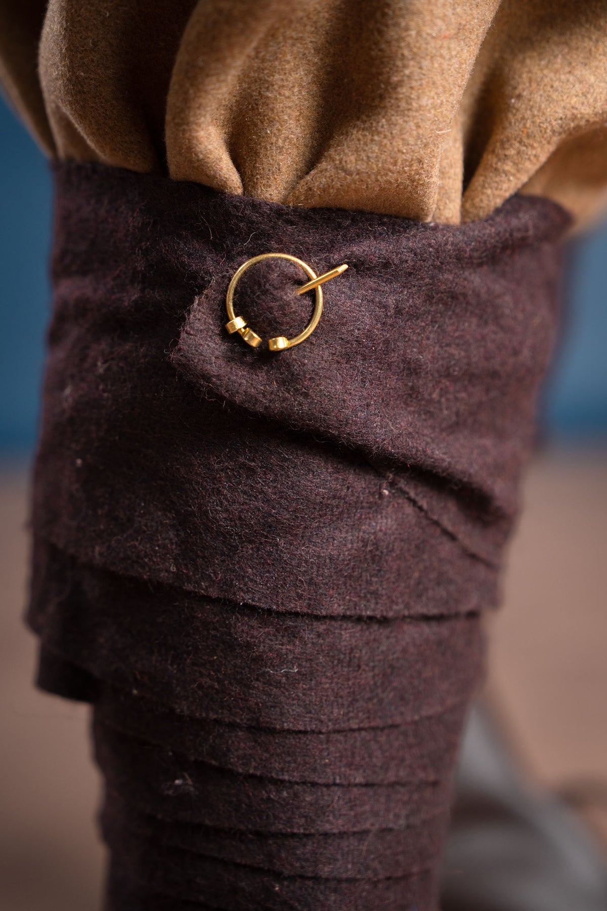 Leg wrappings Aki, brown, wool mix