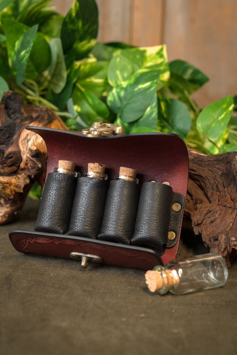 Torba na eliksiry z 4 fiolkami, czerwona