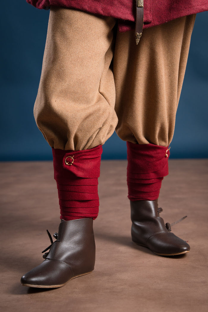 Viking leg wraps, 100% wool, various colours