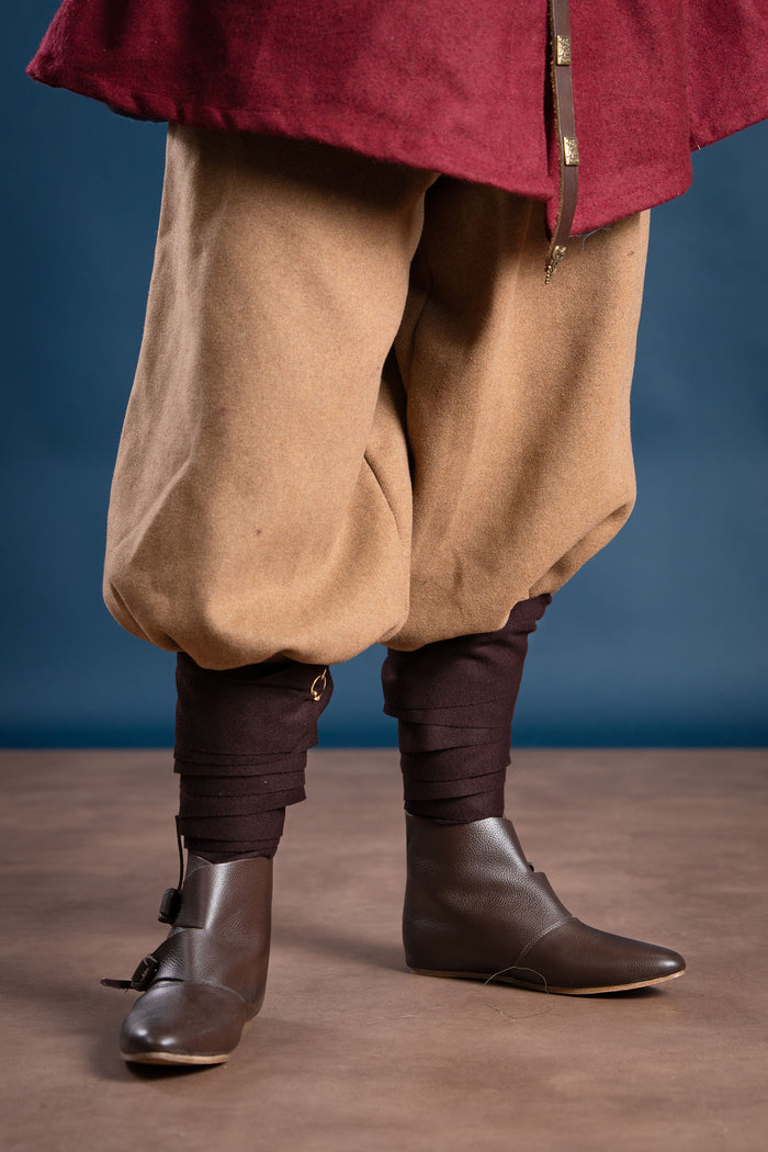 Hredulf leg wrappings, wool blend, brown