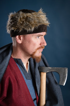 Wikinger Mütze Ragi, Leder, braun