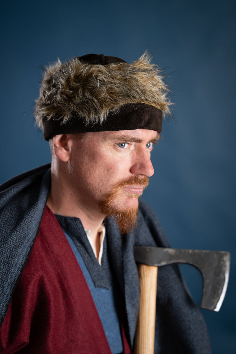 Wikinger Mütze Ragi, Leder, braun