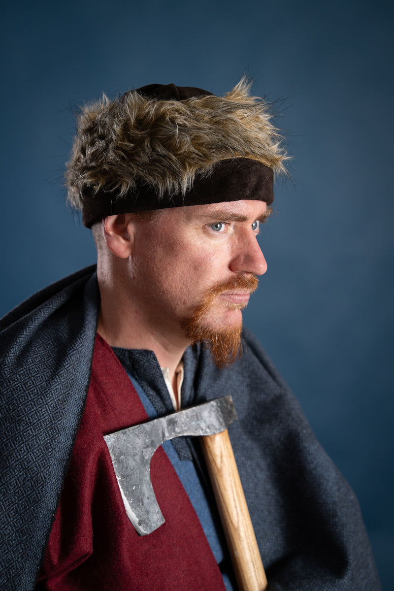 Wikinger Mütze Ragi, Leder, braun