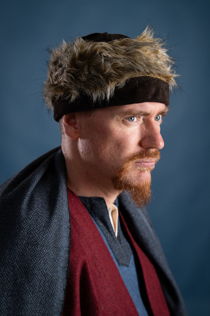 Viking cap Ragi leather, brown
