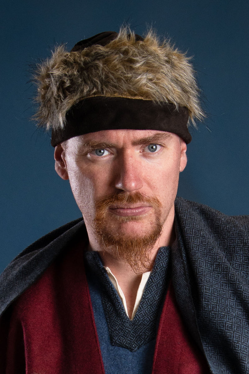 Wikinger Mütze Ragi, Leder, braun