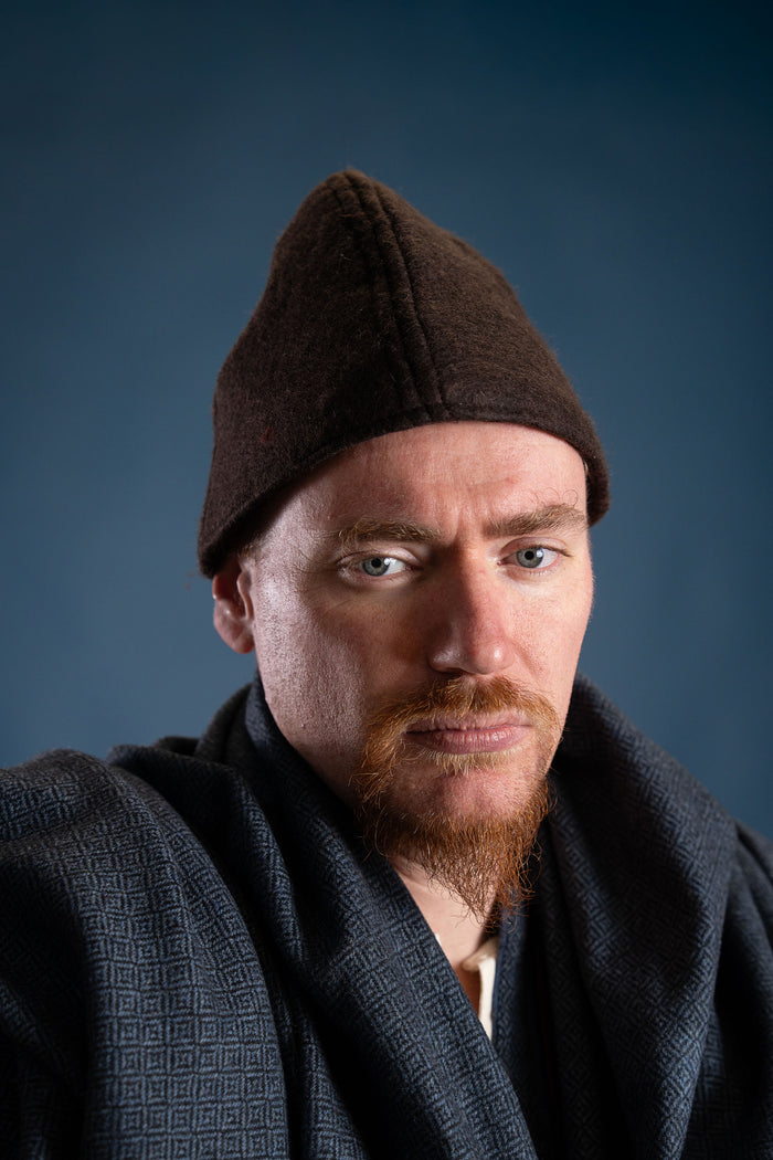 Viking hood Ari, 100% wool, brown