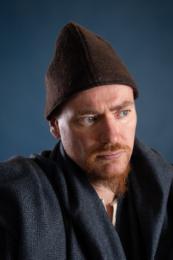 Viking hood Ari, 100% wool, brown