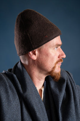 Viking hood Ari, 100% wool, brown