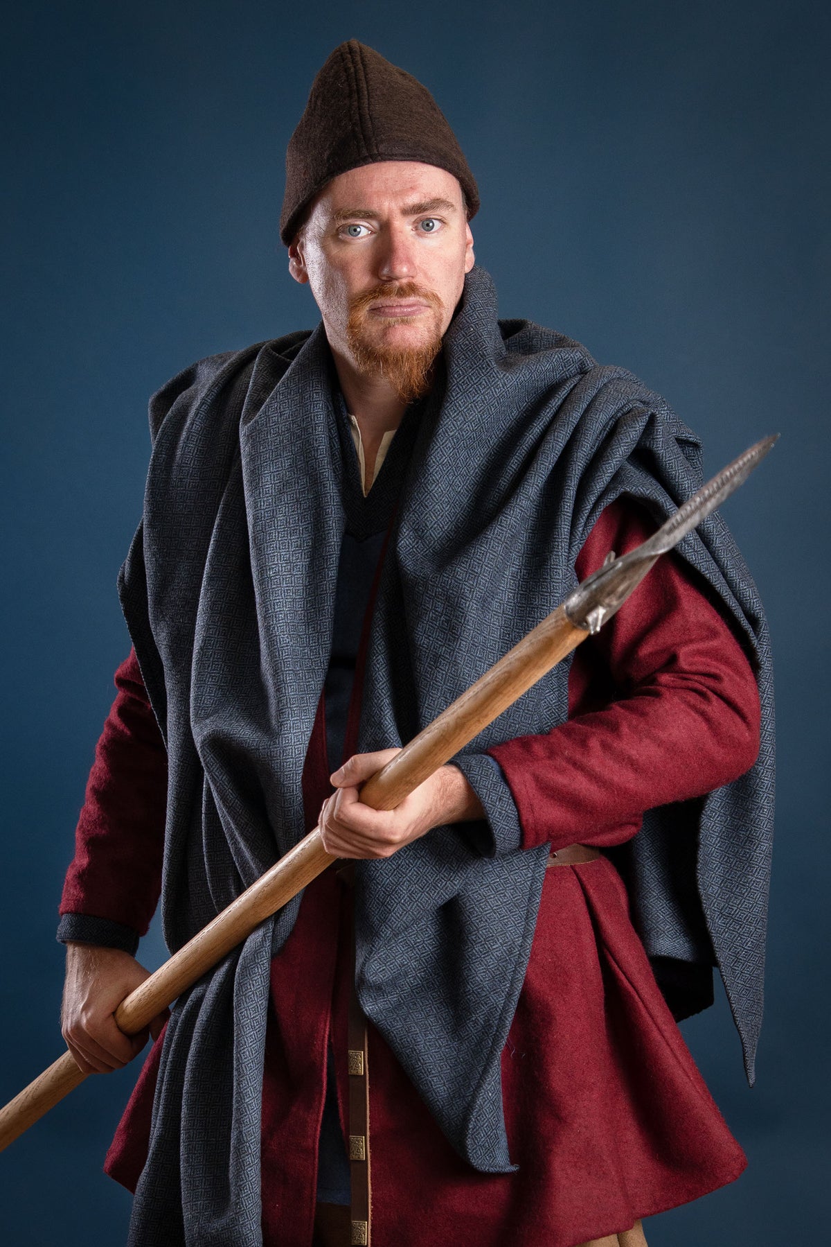 Viking hood Ari, 100% wool, brown