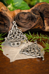 Celtic cloak clasp, silvered, zamak