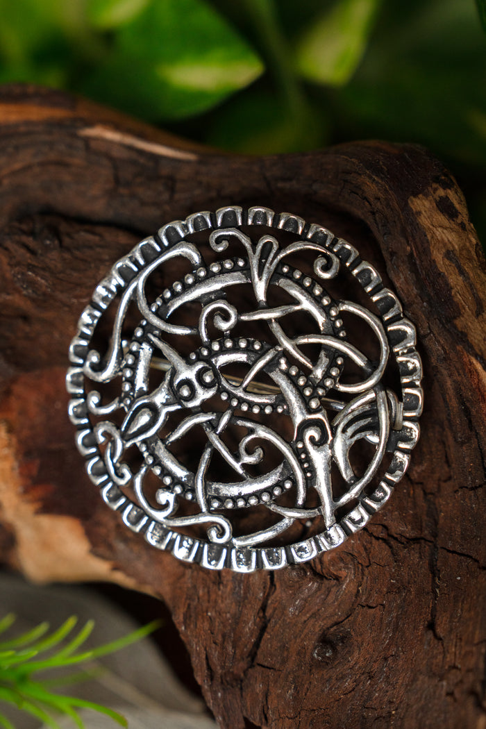 Viking brooch Pitney, silvered bronze