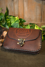 Viking bag with Valknut, brown