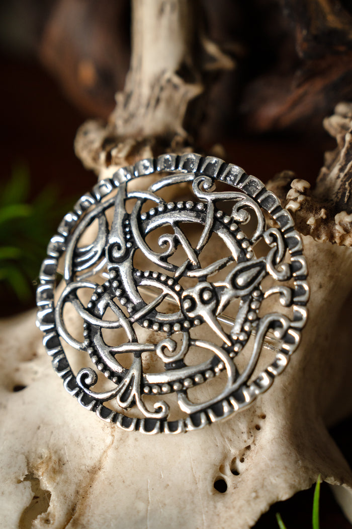 Viking brooch Pitney, silvered bronze