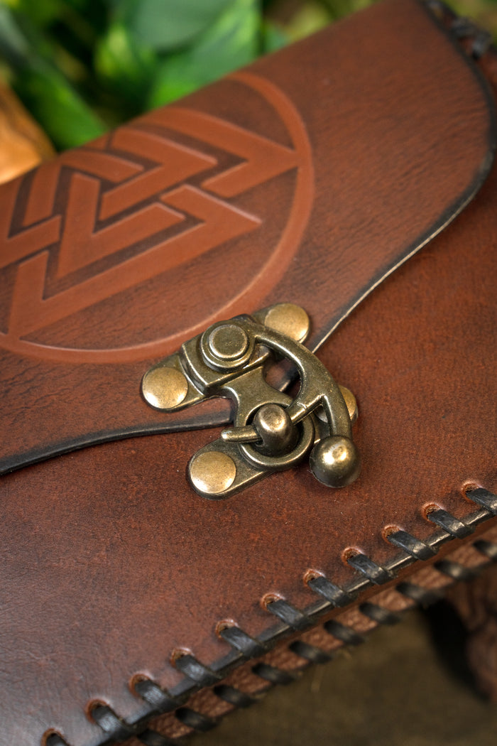 Viking bag with Valknut, brown