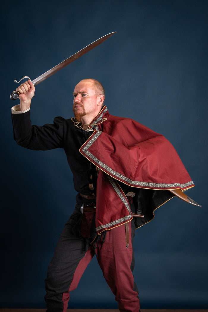 Mandilion, musketeer cloak François, red