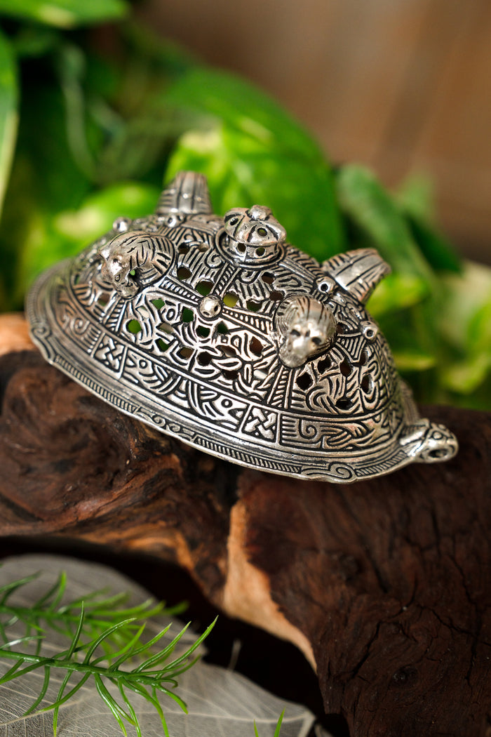Viking turtle brooch Birka, silver-plated, price per piece