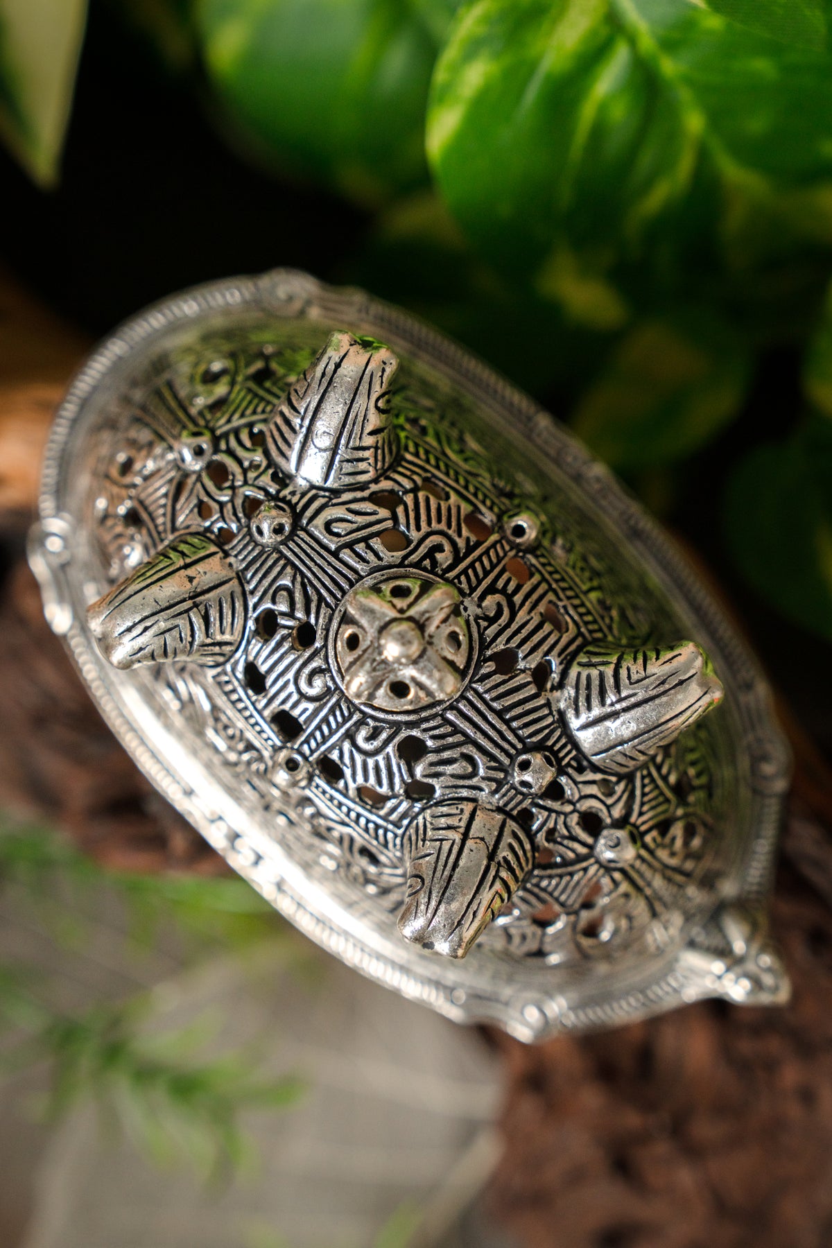 Viking turtle brooch Birka, silver-plated, price per piece